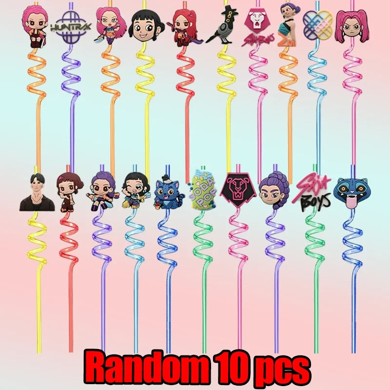 Reusable Character Party Straws