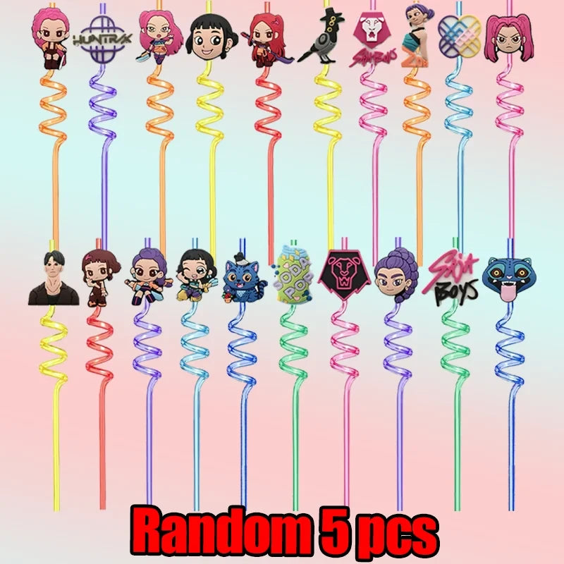 Reusable Character Party Straws