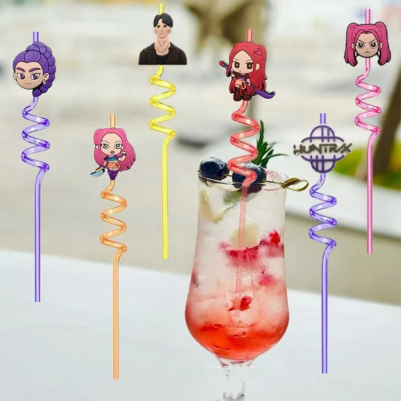 Reusable Character Party Straws
