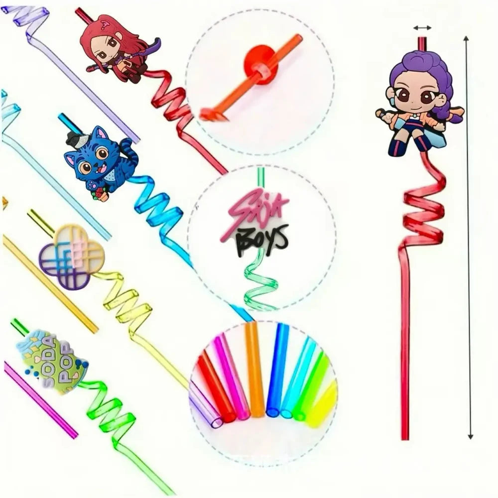 Reusable Character Party Straws