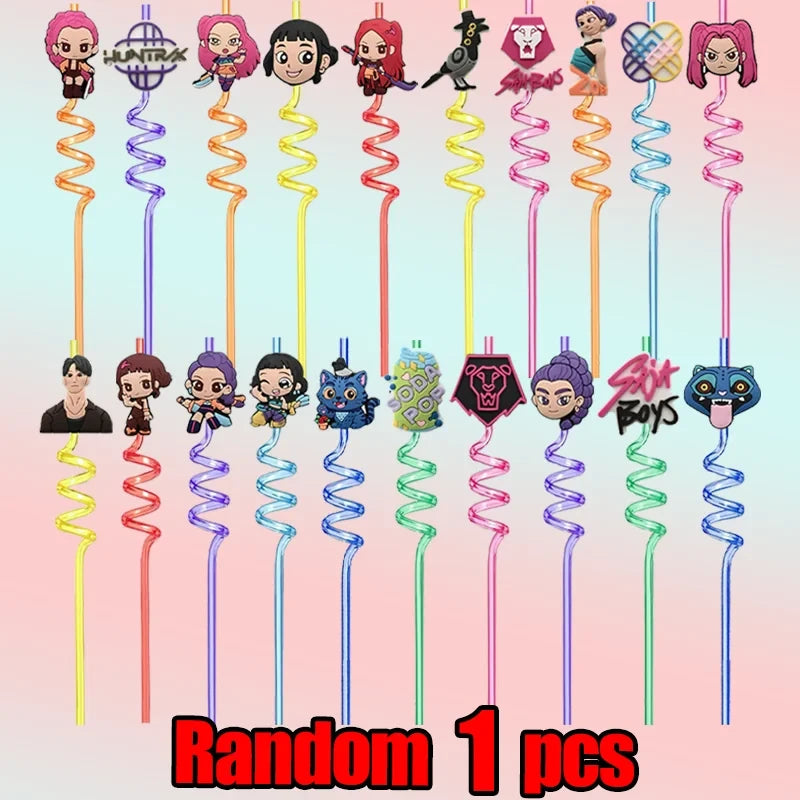 Reusable Character Party Straws